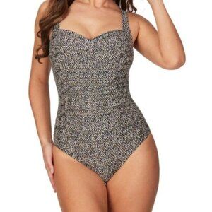 Nip Tuck Joanne Nautical Foil One Piece Swimsuit
